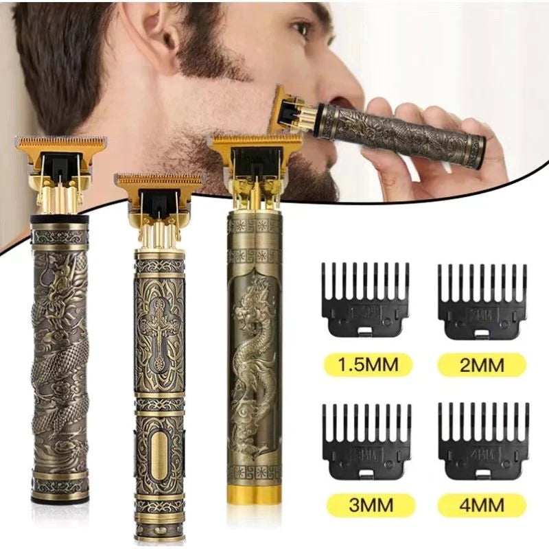 Máquina De Cortar Cabelo Profissional Acabamento Barbeador Vintage Sem Fio