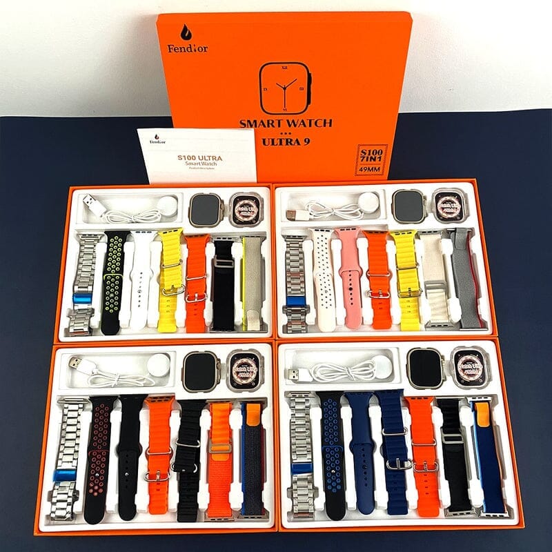 Smartwatch Serie 9 Ultra: Kit 7 Pulseiras + case