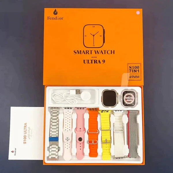 Smartwatch Serie 9 Ultra: Kit 7 Pulseiras + case