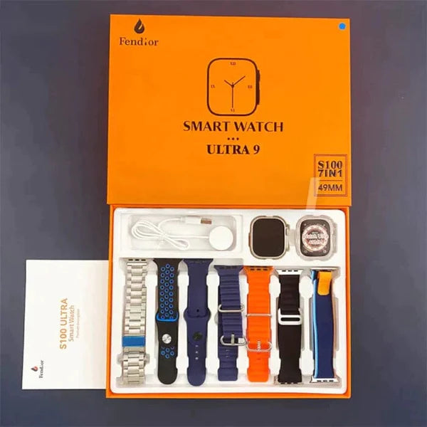 Smartwatch Serie 9 Ultra: Kit 7 Pulseiras + case