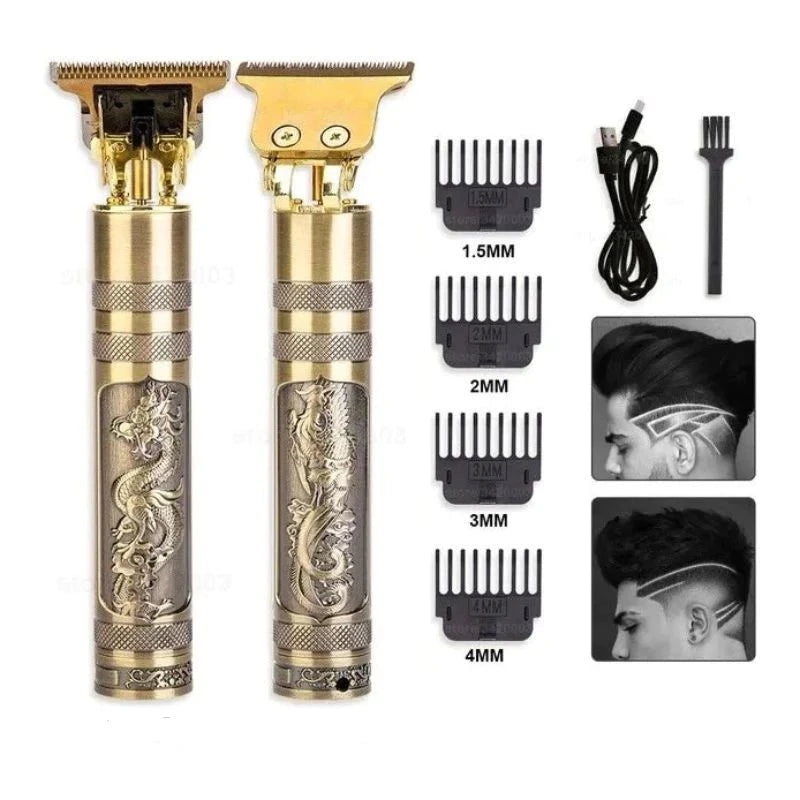 Máquina De Cortar Cabelo Profissional Acabamento Barbeador Vintage Sem Fio