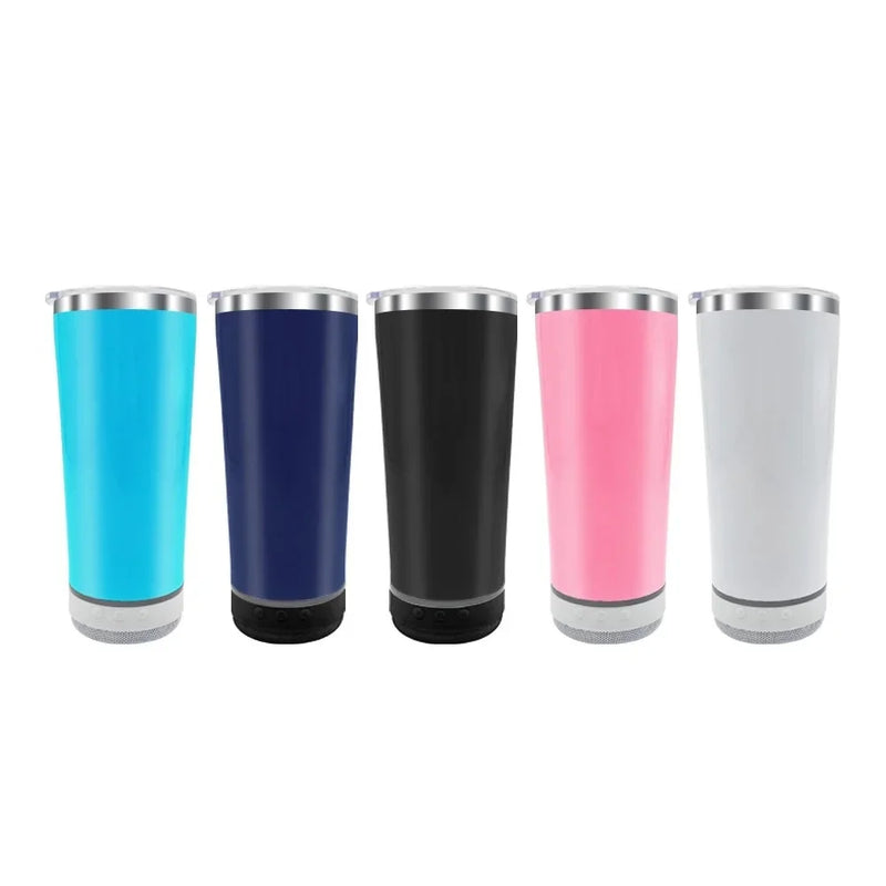 Copo Térmico DrinkBox Tampa Abridor Caixa Som Bluetooth 420ml Led