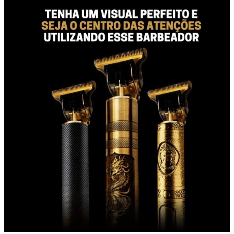 Máquina De Cortar Cabelo Profissional Acabamento Barbeador Vintage Sem Fio